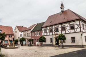 Gräfenhainichen Rathaus und Marktplatz