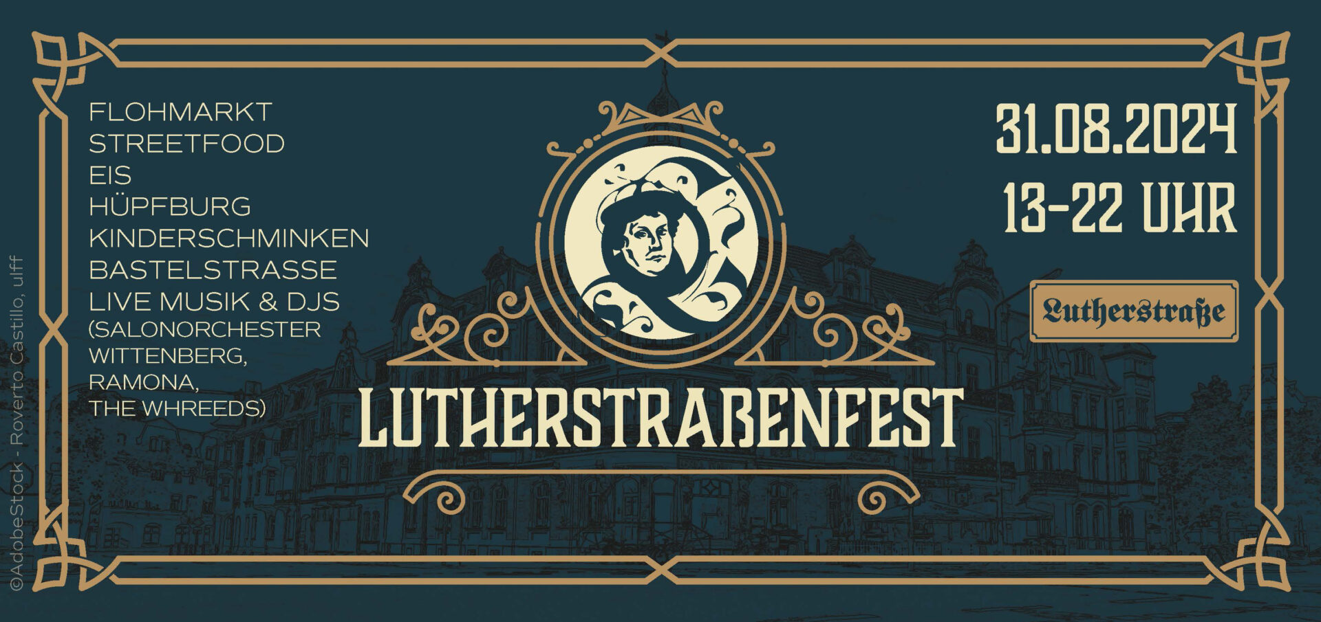 Flyer Lutherstraßenfest am 31.08.2024 von 13 - 22 Uhr